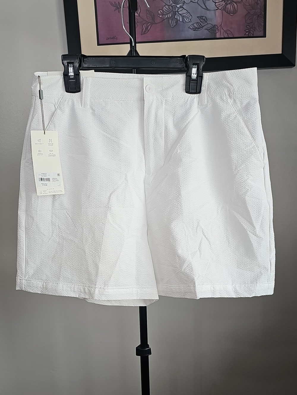 Walter Hagen White Textured Golf Shorts